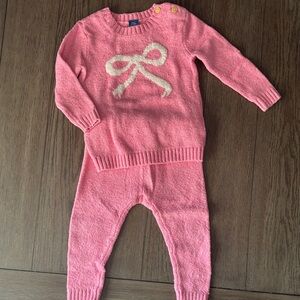 Old Navy Pink Kids Matching Set with Cream Bow